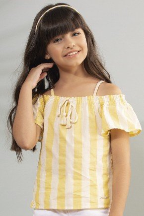 Bata Infantil Feminina em Tecido Listrado Itália 7406