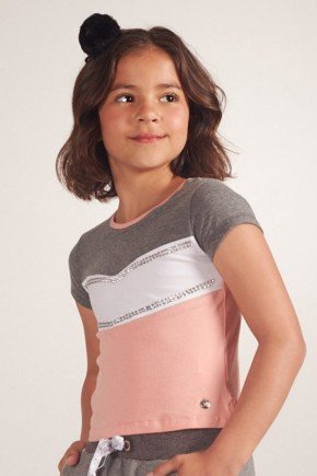 blusa infantil feminina cotton recortes bugbee