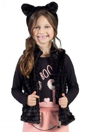 Colete Infantil Feminino em Pelo colete infantil feminino pelo bugbee