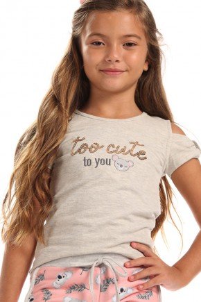 Blusa Infantil Feminina em Cotton Mescla 6420bl 01