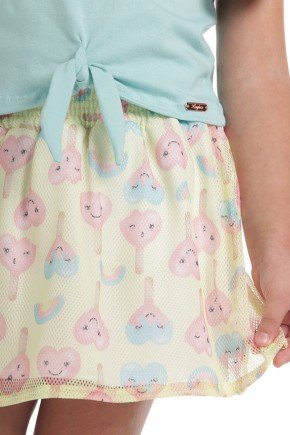 Saia Infantil em Malha Telada saia infantil malha telada bugbee