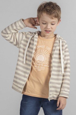 Jaqueta Infantil Masculina em Moletom Eco Listras 7165 01