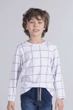 Camiseta Infantil Masculina em Meia Malha Classic Estampada 7202 branco 01