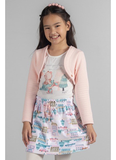 conjunto infantil menina estampado 7037cj