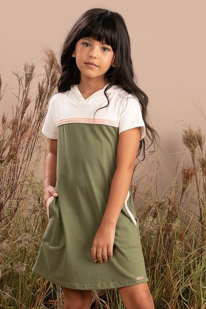 vestido moda infantil feminino menina manga curta bugbee 9904
