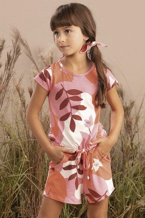 macaquinho moda infantil feminino menina estampado 9882 rosa