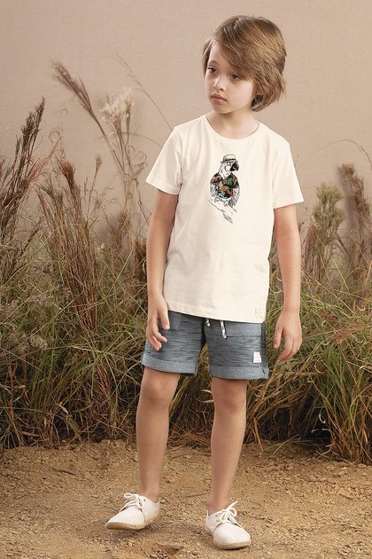 bermuda moda infantil masculina menino moletom 9611