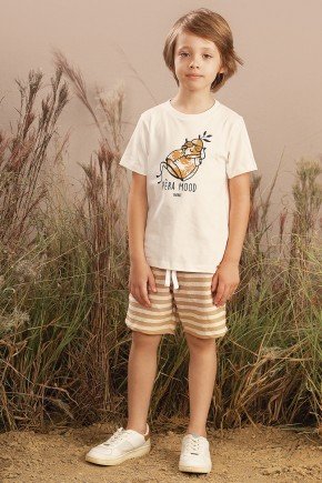 bermuda moda infantil masculina menino listrada bolso moletom amarelo 9614