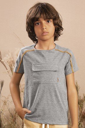 camiseta moda infantil masculina menino bolso 9633