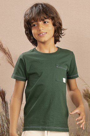 camiseta moda infantil masculina menino bolso 9650