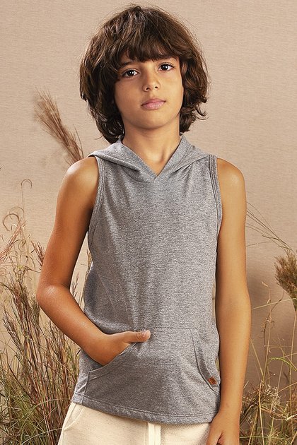 regata moda infantil masculina menino capuz bolso 9713