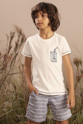 conjunto moda infantil masculino menino estampada listrada 9696cj