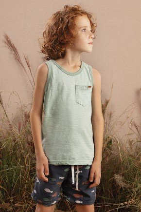 conjunto moda infantil masculino menino estampada bolso regata 9707cj