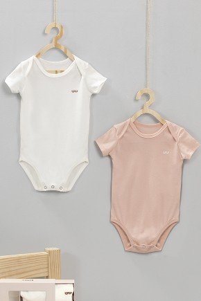Gift Bodies Bebê Menina em Suedine kit bodies moda bebe feminino menina manga curta 9972cj