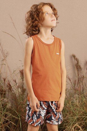 Conjunto Infantil Menino em Meia Malha e Tactel conjunto moda infantil masculina menino regata tactel 9754cj