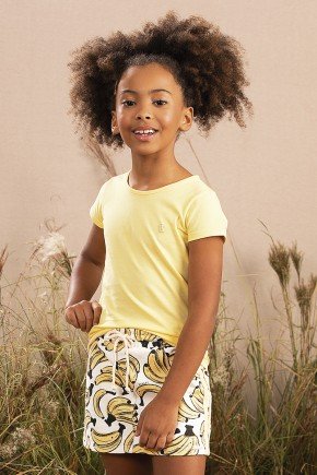 conjunto moda infantil feminina menina estampada manga curta 9825cj bugbee