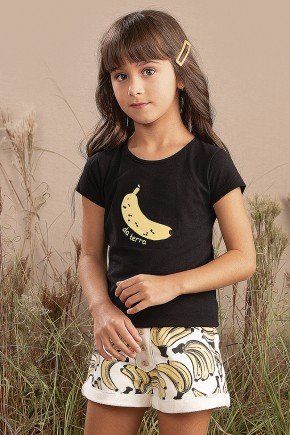 conjunto moda infantil feminina menina estampado manga curta 9862cj bugbee