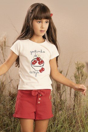 conjunto moda infantil feminino menina estampado trico 9869cj
