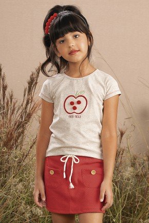 conjunto moda infantil feminino menina saia trico 9835cj