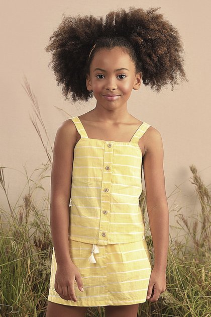 conjunto moda infantil feminino menina listrado saia 9953cj