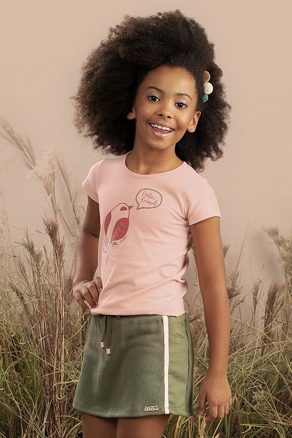 conjunto moda infantil feminino menina trico saia 9840cj
