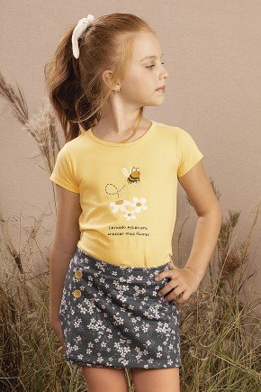 conjunto moda infantil feminino menina moletom short estampado 9838cj