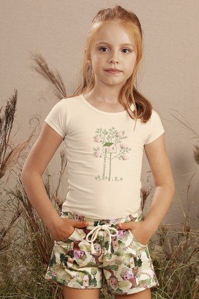 Conjunto Infantil Menina em Cotton e Moletom conjunto moda infantil feminino menina moletom estampado 9866cj