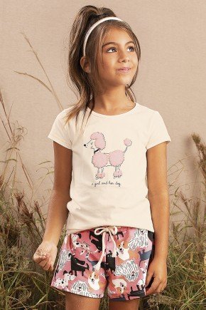 conjunto moda infantil feminino menina estampado moletom 9853cj