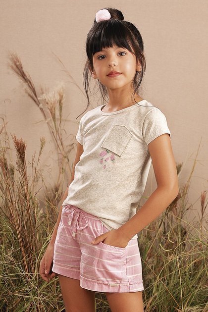 conjunto moda infantil feminino menina listrado 9851cj