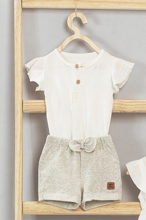 Conjunto Bebê Menina em Suedine e Molecotton conjunto moda bebe feminino menina babado conforto 9760cj