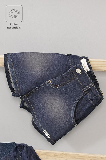 shorts moda infantil feminino menina jeans moletom 9875 bugbee