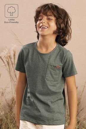 camiseta moda infantil masculina menino verde 9651