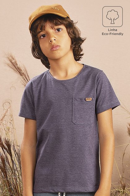 camiseta moda infantil masculina menino marinho 9651