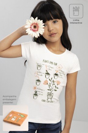 Blusa Infantil Menina em Cotton + Embalagem Presenteável blusa moda infantil feminina menina estampada 9931 2