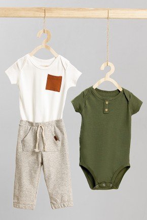 Kit Bebê Menino em Suedine e Moletinho conjunto moda bebe masculino menino moletom body bugbee 9734cj