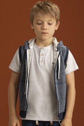 colete moda infantil masculino menino bugbee moletom capuz 9238