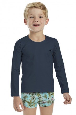 camiseta moda infantil masculino menino manga longa bugbee 6826 marinho