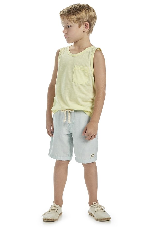 bermuda moda infantil masculina menino listrado bugbee 6816