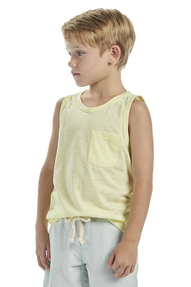 regata moda infantil masculina menino bugbee 6798 amarelo