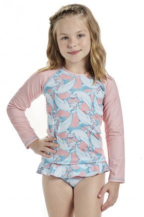 blusa moda infantil feminina menina bugbee estampada manga longa 6637 golfinhos