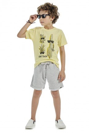 bermuda moda infantil masculina menino bugbee cordao moletom 6720bm