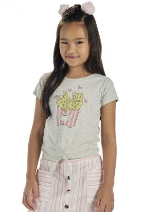 Blusa Infantil Feminina em Cotton blusa moda infantil feminina menina bugbee estampada 6514bl