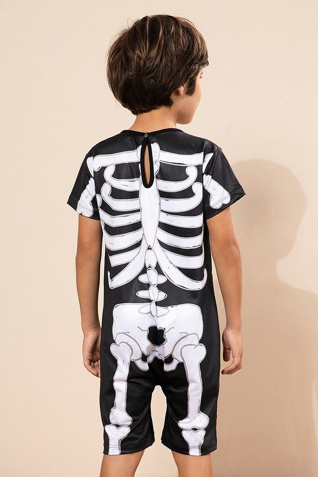 Fantasia Infantil Esqueleto Halloween Longa Menino