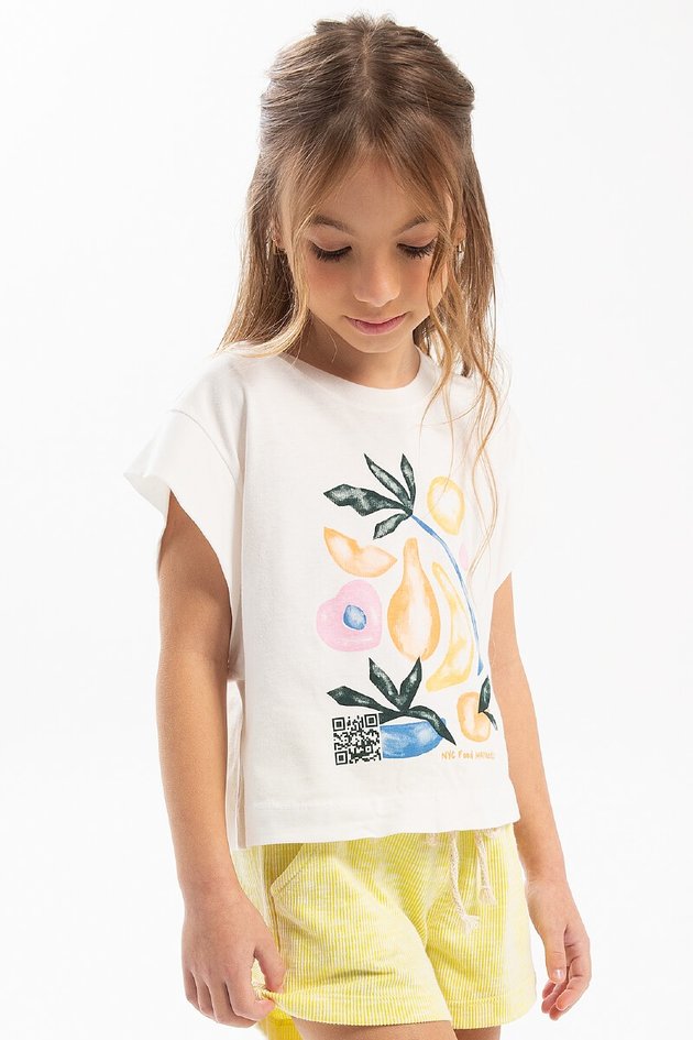blusa moda infantil menina feminino bugbee estampa branca 10989 lado