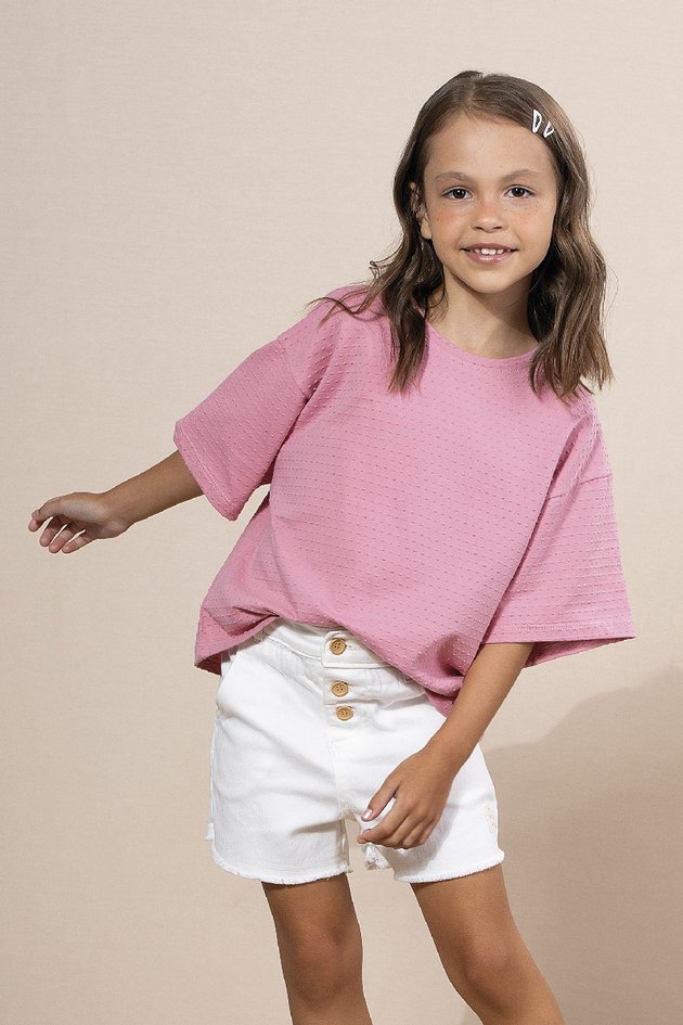 blusa moda infantil menina feminina manga longa oversized ecologica algodao confortavel rosa bugbee 10402 01